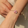 image:imageEVEVIC Austrian Crystal Rhinestone Leverback Drop Earrings and Bracelet Set for Women 14K Gold Plated Dainty Colorful Charm Jewelry Gift Red