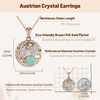 image:imageEVEVIC Austrian Crystal Rhinestone Necklace and Bracelet Set for Women 14K Gold Plated Dainty Colorful Charm Jewelry Gift Green Opal