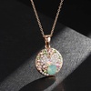 image:imageEVEVIC Austrian Crystal Rhinestone Necklace and Bracelet Set for Women 14K Gold Plated Dainty Colorful Charm Jewelry Gift Green Opal