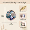 image:imageEVEVIC Austrian Crystal Rhinestone Stud Earrings and Bracelet for Women 14K Gold Plated Dainty Colorful Charm Jewelry Gift Purple