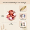 image:imageEVEVIC Austrian Crystal Rhinestone Stud Earrings and Bracelet for Women 14K Gold Plated Dainty Colorful Charm Jewelry Gift Red