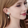 image:imageEVEVIC Austrian Crystal Teardrop Butterfly Dangle Stud Earrings for Women 14K Gold Plated Drop Earring Hypoallergenic Jewelry GiftsAurora Borealis