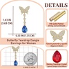image:imageEVEVIC Austrian Crystal Teardrop Butterfly Dangle Stud Earrings for Women 14K Gold Plated Drop Earring Hypoallergenic Jewelry GiftsBermuda Blue