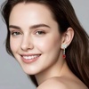 image:imageEVEVIC Austrian Crystal Teardrop Butterfly Dangle Stud Earrings for Women 14K Gold Plated Drop Earring Hypoallergenic Jewelry GiftsRed