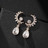 image:imageEVEVIC Austrian Crystal Teardrop Moon Star Celestial Dangle Earrings for Women 14K Rose Gold Plated Hypoallergenic Drop Earring Jewelry GiftsWhite