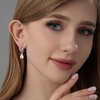 image:imageEVEVIC Austrian Crystal Teardrop Moon Star Celestial Dangle Earrings for Women 14K Rose Gold Plated Hypoallergenic Drop Earring Jewelry GiftsWhite