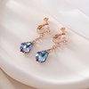 image:imageEVEVIC Austrian Crystals Baroque Pendant Necklace Earrings for Women 14K Gold Plated Hypoallergenic Clip On Drop Dangle Earrings Jewelry Set Vitrail Light