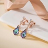 image:imageEVEVIC Austrian Crystals Baroque Pendant Necklace Earrings for Women 14K Gold Plated Hypoallergenic Clip On Drop Dangle Earrings Jewelry Set Vitrail Light