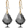 image:imageEVEVIC Austrian Crystals Baroque Pendant Necklace Earrings for Women 14K Gold Plated Hypoallergenic Hook Drop Dangle Earrings Jewelry Set Black
