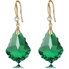 image:imageEVEVIC Austrian Crystals Baroque Pendant Necklace Earrings for Women 14K Gold Plated Hypoallergenic Hook Drop Dangle Earrings Jewelry Set Emerald
