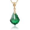 image:imageEVEVIC Austrian Crystals Baroque Pendant Necklace Earrings for Women 14K Gold Plated Hypoallergenic Hook Drop Dangle Earrings Jewelry Set Emerald