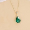 image:imageEVEVIC Austrian Crystals Baroque Pendant Necklace Earrings for Women 14K Gold Plated Hypoallergenic Hook Drop Dangle Earrings Jewelry Set Emerald