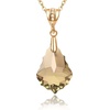 image:imageEVEVIC Austrian Crystals Baroque Pendant Necklace Earrings for Women 14K Gold Plated Hypoallergenic Hook Drop Dangle Earrings Jewelry Set Light Topaz
