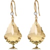 image:imageEVEVIC Austrian Crystals Baroque Pendant Necklace Earrings for Women 14K Gold Plated Hypoallergenic Hook Drop Dangle Earrings Jewelry Set Light Topaz
