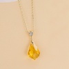 image:imageEVEVIC Austrian Crystals Baroque Pendant Necklace Earrings for Women 14K Gold Plated Hypoallergenic Hook Drop Dangle Earrings Jewelry Set Yellow