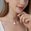 image:imageEVEVIC Austrian Crystals Baroque Pendant Necklace Earrings for Women 14K Gold Plated Hypoallergenic Leverback Drop Dangle Earrings Jewelry Set