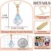 image:imageEVEVIC Austrian Crystals Baroque Pendant Necklace Earrings for Women 14K Gold Plated Hypoallergenic Leverback Drop Dangle Earrings Jewelry Set Aurora Borealis