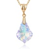image:imageEVEVIC Austrian Crystals Baroque Pendant Necklace Earrings for Women 14K Gold Plated Hypoallergenic Leverback Drop Dangle Earrings Jewelry Set Aurora Borealis