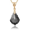 image:imageEVEVIC Austrian Crystals Baroque Pendant Necklace Earrings for Women 14K Gold Plated Hypoallergenic Leverback Drop Dangle Earrings Jewelry Set Black