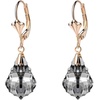 image:imageEVEVIC Austrian Crystals Baroque Pendant Necklace Earrings for Women 14K Gold Plated Hypoallergenic Leverback Drop Dangle Earrings Jewelry Set Black