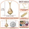 image:imageEVEVIC Austrian Crystals Baroque Pendant Necklace Earrings for Women 14K Gold Plated Hypoallergenic Leverback Drop Dangle Earrings Jewelry Set Light Topaz