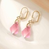image:imageEVEVIC Austrian Crystals Baroque Pendant Necklace Earrings for Women 14K Gold Plated Hypoallergenic Leverback Drop Dangle Earrings Jewelry Set Pink