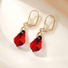 image:imageEVEVIC Austrian Crystals Baroque Pendant Necklace Earrings for Women 14K Gold Plated Hypoallergenic Leverback Drop Dangle Earrings Jewelry Set Red