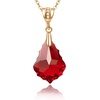 image:imageEVEVIC Austrian Crystals Baroque Pendant Necklace Earrings for Women 14K Gold Plated Hypoallergenic Leverback Drop Dangle Earrings Jewelry Set Red