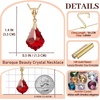 image:imageEVEVIC Austrian Crystals Baroque Pendant Necklace Earrings for Women 14K Gold Plated Hypoallergenic Leverback Drop Dangle Earrings Jewelry Set Red