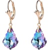 image:imageEVEVIC Austrian Crystals Baroque Pendant Necklace Earrings for Women 14K Gold Plated Hypoallergenic Leverback Drop Dangle Earrings Jewelry Set Vitrail Light