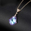image:imageEVEVIC Austrian Crystals Baroque Pendant Necklace Earrings for Women 14K Gold Plated Hypoallergenic Leverback Drop Dangle Earrings Jewelry Set Vitrail Light
