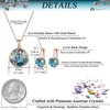 image:imageEVEVIC Austrian Crystals Round Disc Pendant Necklace Earrings for Women 14K Gold Plated Hypoallergenic Jewelry SetsBlue Green CrystalsRose Goldtone