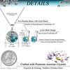 image:imageEVEVIC Austrian Crystals Round Disc Pendant Necklace Earrings for Women 14K Gold Plated Hypoallergenic Jewelry SetsBlue Green CrystalsSilvertone