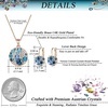 image:imageEVEVIC Austrian Crystals Round Disc Pendant Necklace Earrings for Women 14K Gold Plated Hypoallergenic Jewelry SetsBlue Main CrystalRose Goldtone