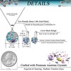 image:imageEVEVIC Austrian Crystals Round Disc Pendant Necklace Earrings for Women 14K Gold Plated Hypoallergenic Jewelry SetsPurple Main CrystalSilvertone