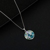 image:imageEVEVIC Austrian Crystals Round Disc Pendant Necklaces for Women Fashion 14K Gold Plated Hypoallergenic Dainty JewelryBlue Green CrystalsSilvertone