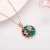 image:imageEVEVIC Austrian Crystals Round Disc Pendant Necklaces for Women Fashion 14K Gold Plated Hypoallergenic Dainty JewelryChristmas Glow