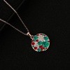 image:imageEVEVIC Austrian Crystals Round Disc Pendant Necklaces for Women Fashion 14K Gold Plated Hypoallergenic Dainty JewelryChristmas Glow