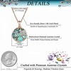 image:imageEVEVIC Austrian Crystals Round Disc Pendant Necklaces for Women Fashion 14K Gold Plated Hypoallergenic Dainty JewelryGreen Main CrystalRose Goldtone