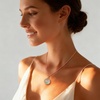 image:imageEVEVIC Austrian Crystals Round Disc Pendant Necklaces for Women Fashion 14K Gold Plated Hypoallergenic Dainty JewelryGreen OpalAurora Borealis Crystal