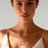 image:imageEVEVIC Austrian Crystals Round Disc Pendant Necklaces for Women Fashion 14K Gold Plated Hypoallergenic Dainty JewelryGreen OpalAurora Borealis Crystal