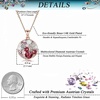 image:imageEVEVIC Austrian Crystals Round Disc Pendant Necklaces for Women Fashion 14K Gold Plated Hypoallergenic Dainty JewelryPink Red CrystalsRose Gold Plated
