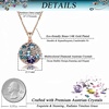 image:imageEVEVIC Austrian Crystals Round Disc Pendant Necklaces for Women Fashion 14K Gold Plated Hypoallergenic Dainty JewelryPurple Main CrystalRose Goldtone