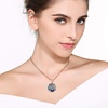 image:imageEVEVIC Austrian Crystals Round Disc Pendant Necklaces for Women Fashion 14K Gold Plated Hypoallergenic Dainty JewelryPurple Main CrystalRose Goldtone