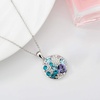 image:imageEVEVIC Austrian Crystals Round Disc Pendant Necklaces for Women Fashion 14K Gold Plated Hypoallergenic Dainty JewelryPurple Main CrystalSilvertone