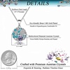 image:imageEVEVIC Austrian Crystals Round Disc Pendant Necklaces for Women Fashion 14K Gold Plated Hypoallergenic Dainty JewelryPurple Main CrystalSilvertone