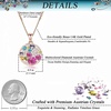 image:imageEVEVIC Austrian Crystals Round Disc Pendant Necklaces for Women Fashion 14K Gold Plated Hypoallergenic Dainty JewelryRose Main CrystalRose Goldtone
