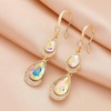 image:imageEVEVIC Austrian Crystals Teardrop Pendant Necklace and Earrings Sets for Women 14K Gold Plated Hypoallergenic Jewelry GiftsAurora Borealis