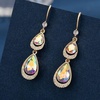 image:imageEVEVIC Austrian Crystals Teardrop Pendant Necklace and Earrings Sets for Women 14K Gold Plated Hypoallergenic Jewelry GiftsAurora Borealis