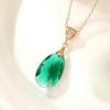 image:imageEVEVIC Austrian Crystals Teardrop Pendant Necklace and Earrings Sets for Women 14K Gold Plated Hypoallergenic Jewelry GiftsEmerald